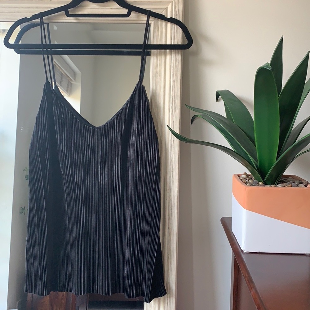 H&M Black Pleated Tank Top